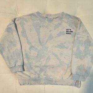 Zara Kids Blue and White crew neck Sweater size 4-5 yrs